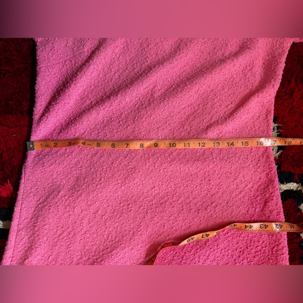60s Vintage Barbie Pink bouclé Knit Wiggle Dress Sz M - Picture 7 of 9
